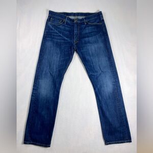 Levis 513 Jeans Mens 38x32 Blue Slim Straight Medium Wash Mid Rise Stretch Denim